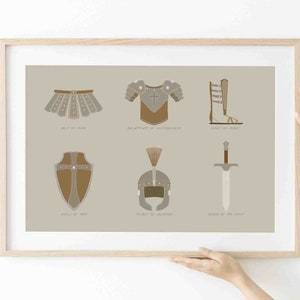 Armor of God DIGITAL DOWNLOAD, Jesus Christian wall art, Bible Sketches Modern Christian Bible Verse bible art print artwork scripture decor