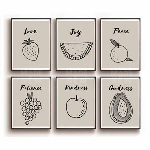 Fruit of the Spirit DIGITAL DOWNLOAD, Set of 9 Christian Bible Wall Art ...