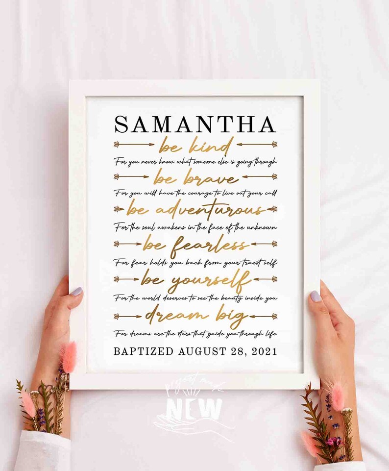 Baptism Gift Girl, Personalized PRINTABLE, Baby Girl Gift, Nursery Wall ...