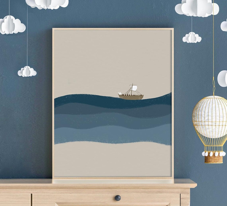 Jesus Calms the Storm DIGITAL DOWNLOAD, Christian Modern Bible Art, Peace Be Still & Know Print, Christ Bible Verse Wall Art, Bible Sketches