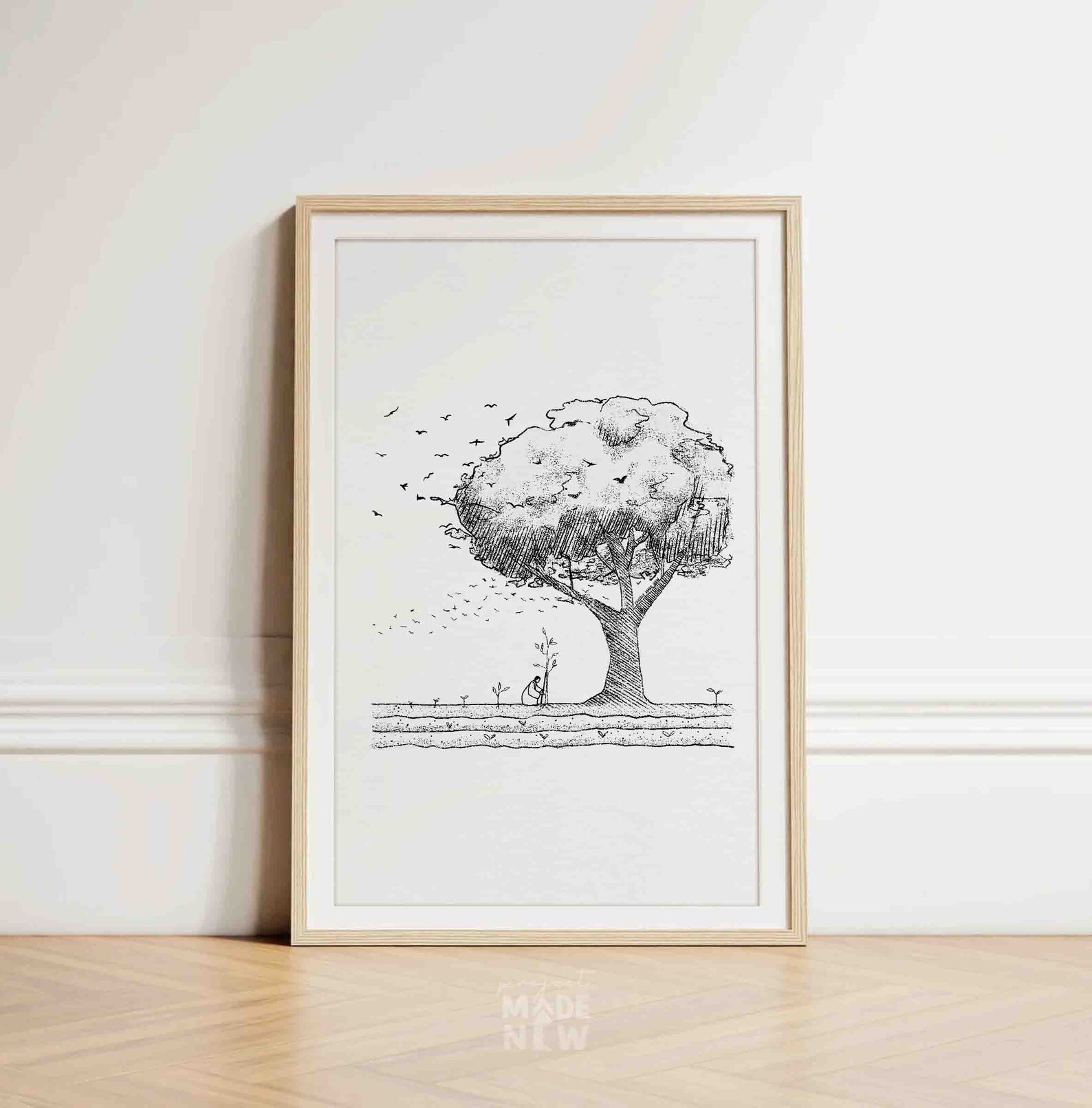 Parable of the Mustard Seed DIGITAL DOWNLOAD, Jesus Bible Art Modern ...