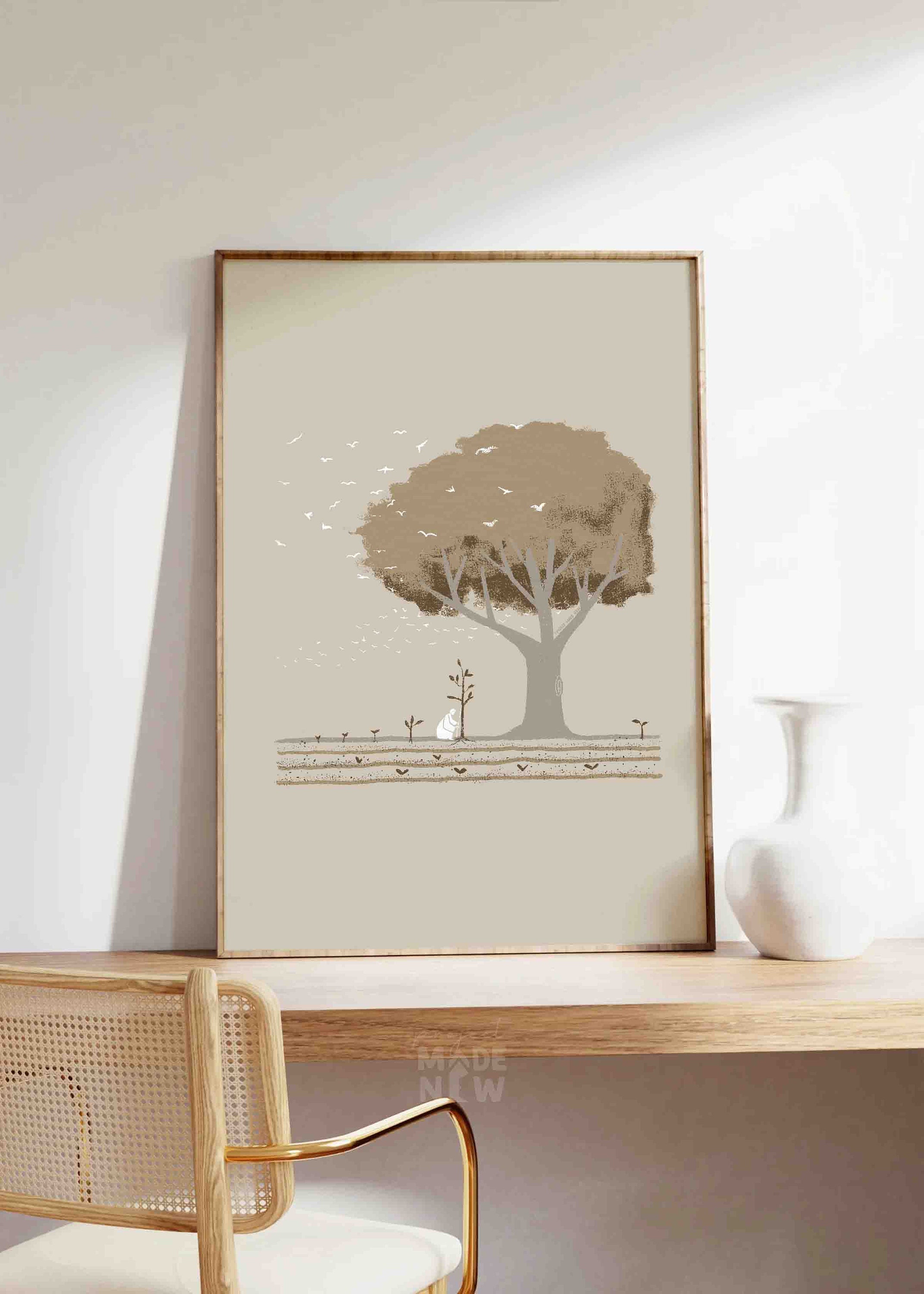 Parable of the Mustard Seed DIGITAL DOWNLOAD, Jesus Bible Art Modern ...