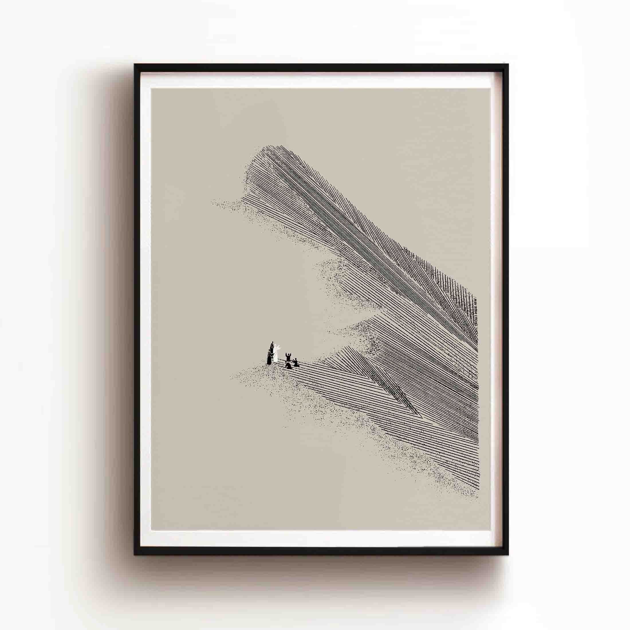 Jesus Transfiguration on Mountain DIGITAL DOWNLOAD, Moses and Elijah Bible Art, Modern Bible Wall Art, Jesus print, Bible Sketch, Home Decor