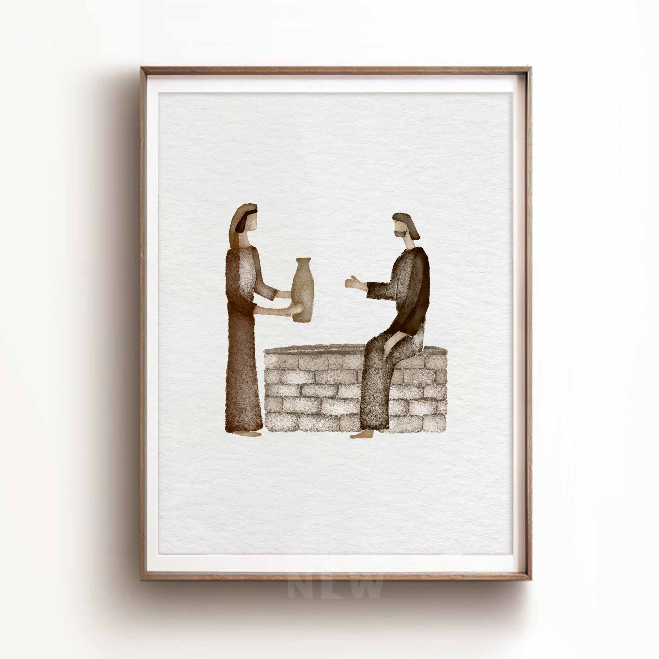 Samaritan Woman at the Well DIGITAL DOWNLOAD, Jesus Modern Christian ...