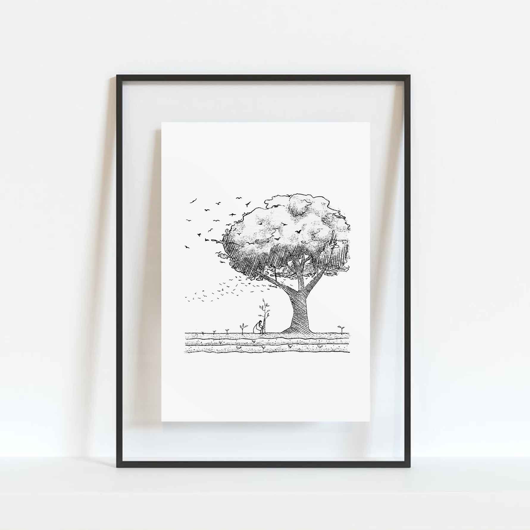 Parable of the Mustard Seed DIGITAL DOWNLOAD, Jesus Bible Art Modern ...