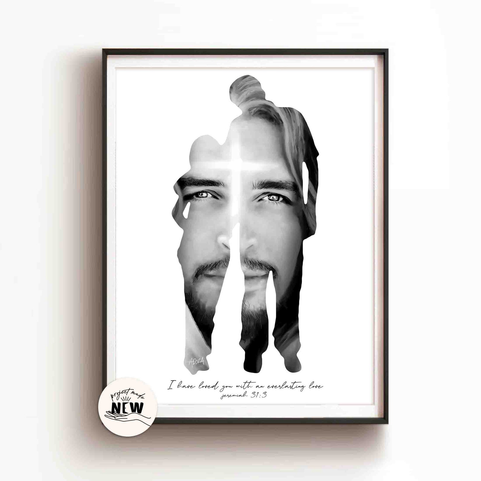 Christian Father And Daughter Print Jesus Christ Portrait Artwork christian-father-and-daughter-print-jesus-christ-portrait-artwork