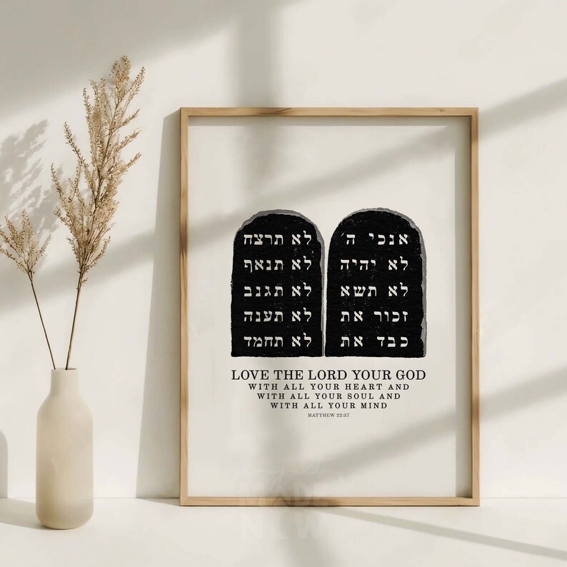 Ten Commandments DIGITAL DOWNLOAD, Jesus Commandment Bible Sketches ...