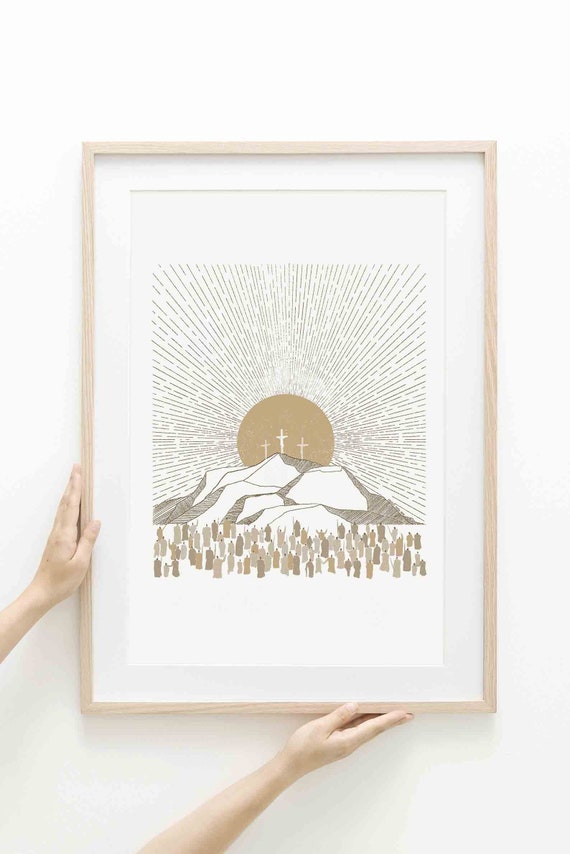 Crucifixion of Jesus DIGITAL DOWNLOAD, Cross Jesus Crucifixion Bible Printable Wall Art, Modern Bible Print, Bible Sketches, Christian Gifts