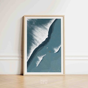 Jesus and Peter Walk on Water DIGITAL DOWNLOAD, Bible Art, Christian Modern Bible Verse Wall Art, Jesus print, Bible Painting, Scripture Sea