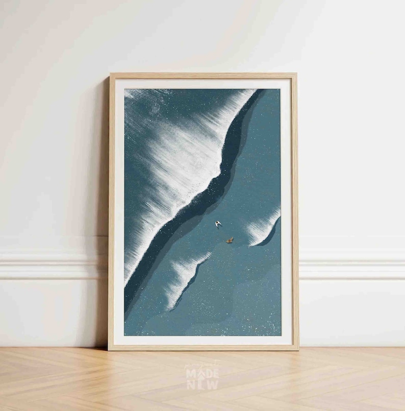 Jesus and Peter Walk on Water DIGITAL DOWNLOAD, Bible Art, Christian Modern Bible Verse Wall Art, Jesus print, Bible Painting, Scripture Sea