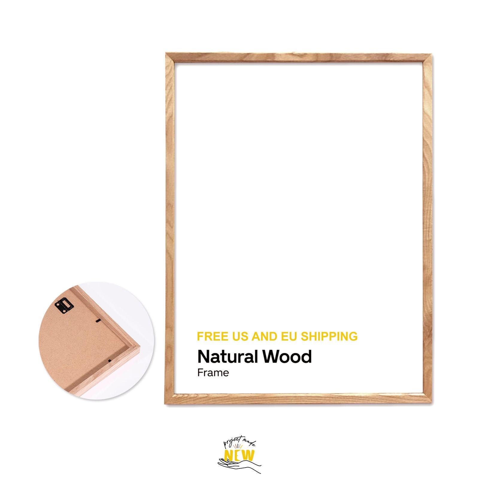 Small Nazira photo frame in wood with natural finish 14 x 18 cm