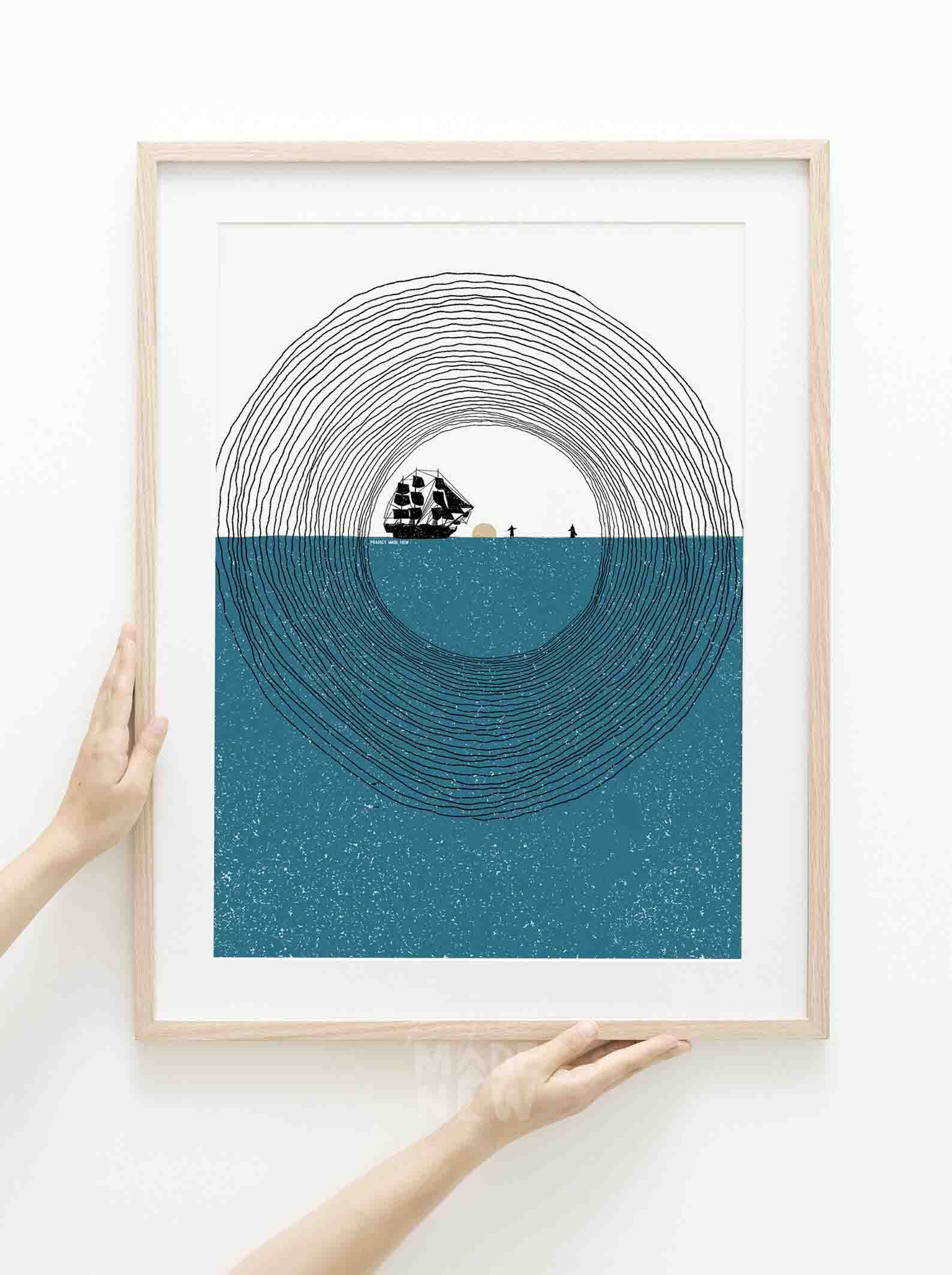 Jesus and Peter Walk on Water DIGITAL DOWNLOAD, Bible Art, Modern Bible ...