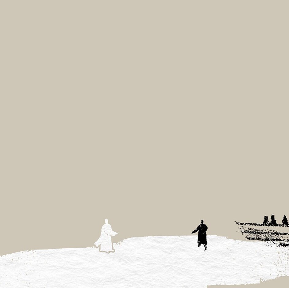 Jesus and Peter Walk on Water Print, Christian Bible Art (digital ...