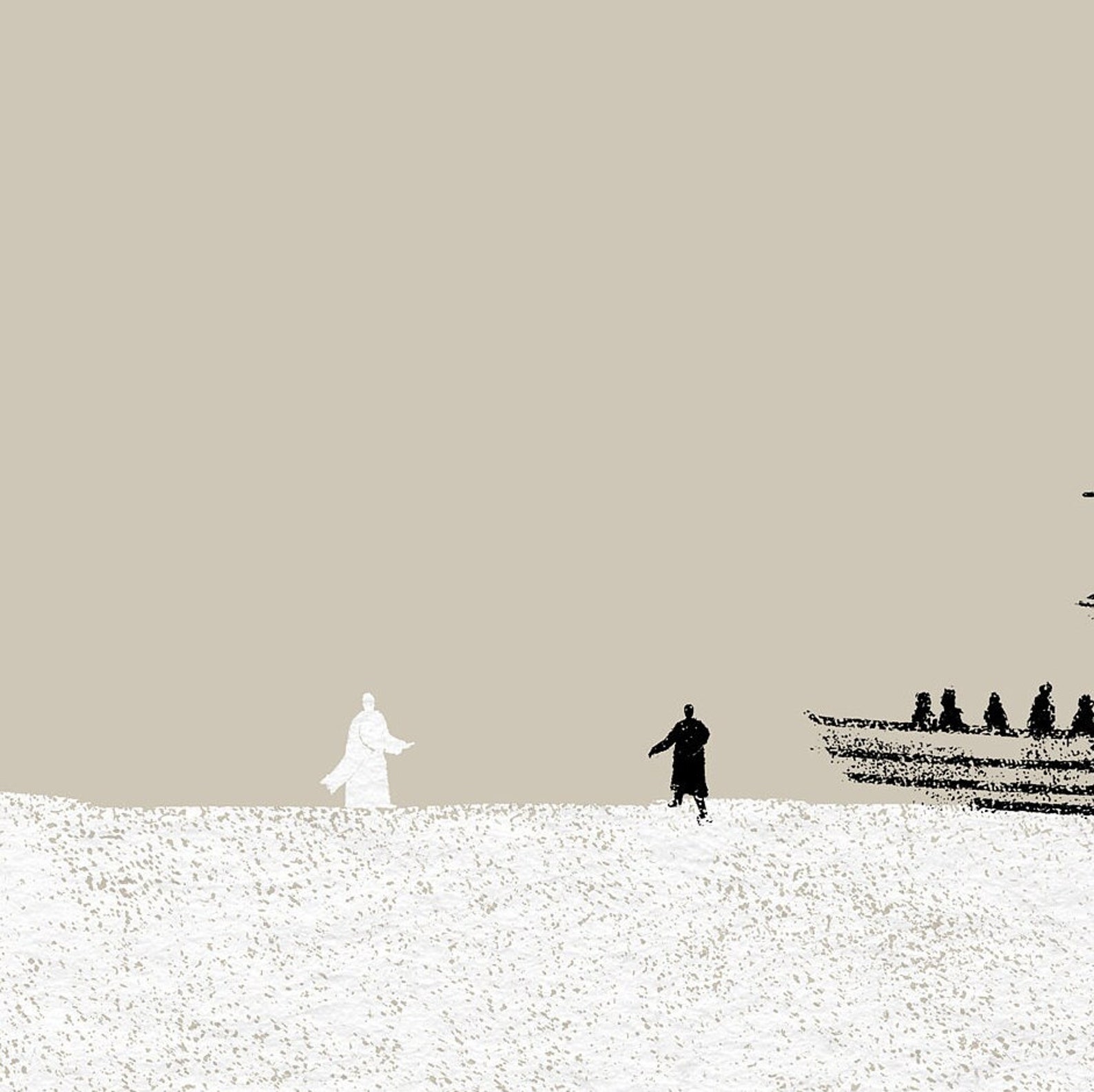 Jesus and Peter Walk on Water DIGITAL DOWNLOAD, Christian Modern Bible ...