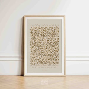 I Am The Vine, You Are The Branches, John 15:5 DIGITAL DOWNLOAD Bible Art Christian Minimalist Modern Print Wall Bible Sketch Boho Scripture