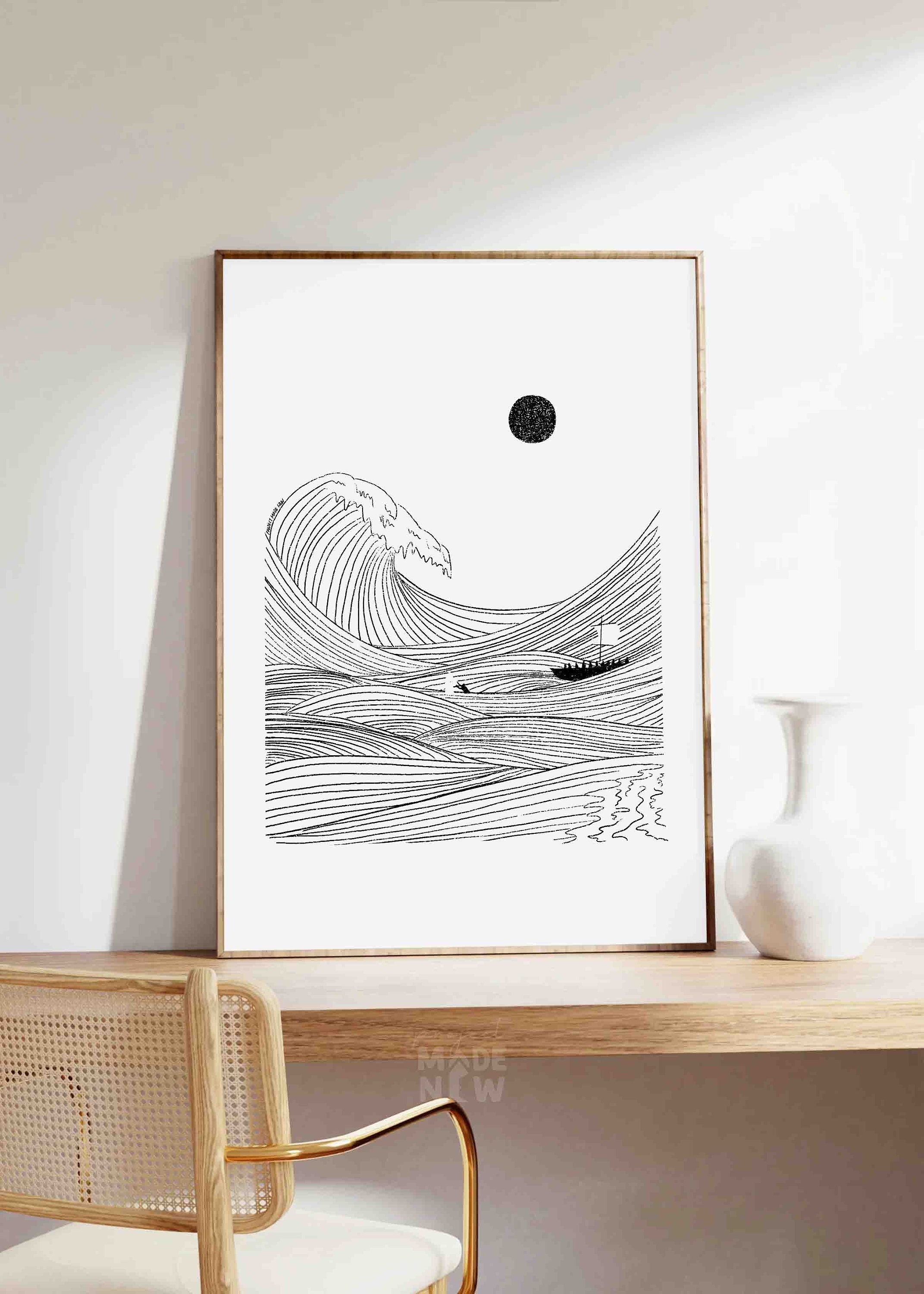 Walk on Water DIGITAL DOWNLOAD, Jesus and Peter Bible Art, Modern Bible ...