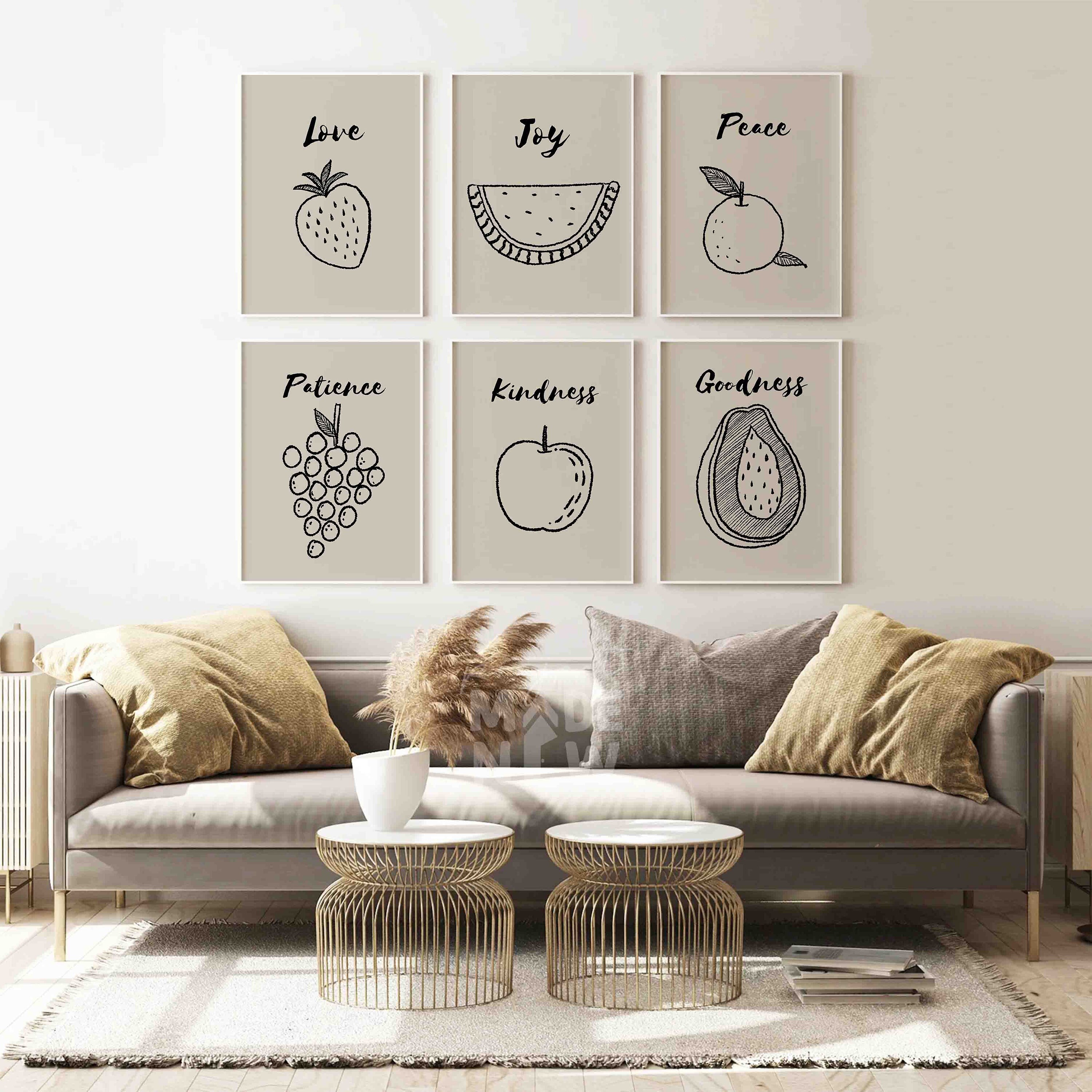 Fruit of the Spirit DIGITAL DOWNLOAD, Set of 9 Christian Bible Wall Art ...