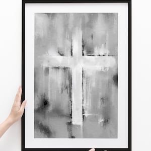 Cross DIGITAL DOWNLOAD, Bible Art Christian Modern wall art Boho Watercolor art scripture Christian gifts minimalist Minimal Jesus Art Print