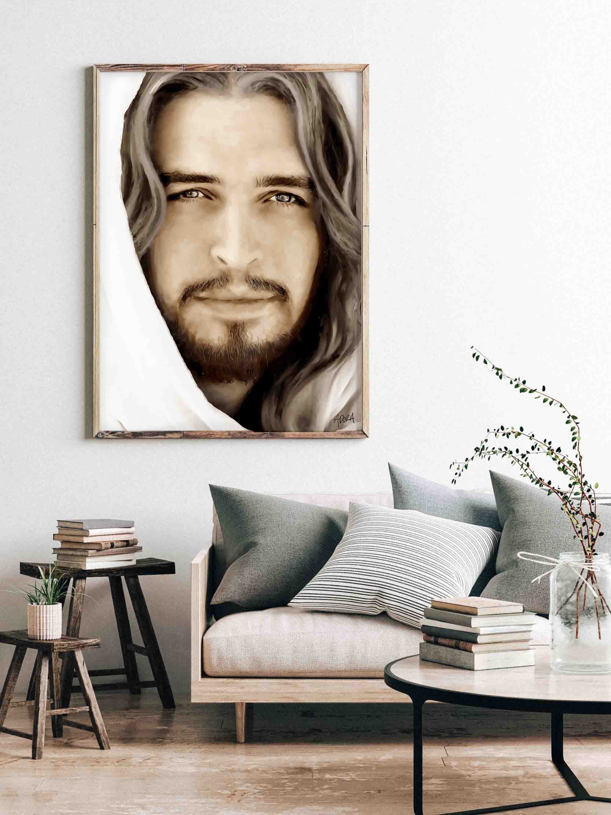 Jesus Christ Wooden Frame COLORED Portrait Print Jesus - Etsy