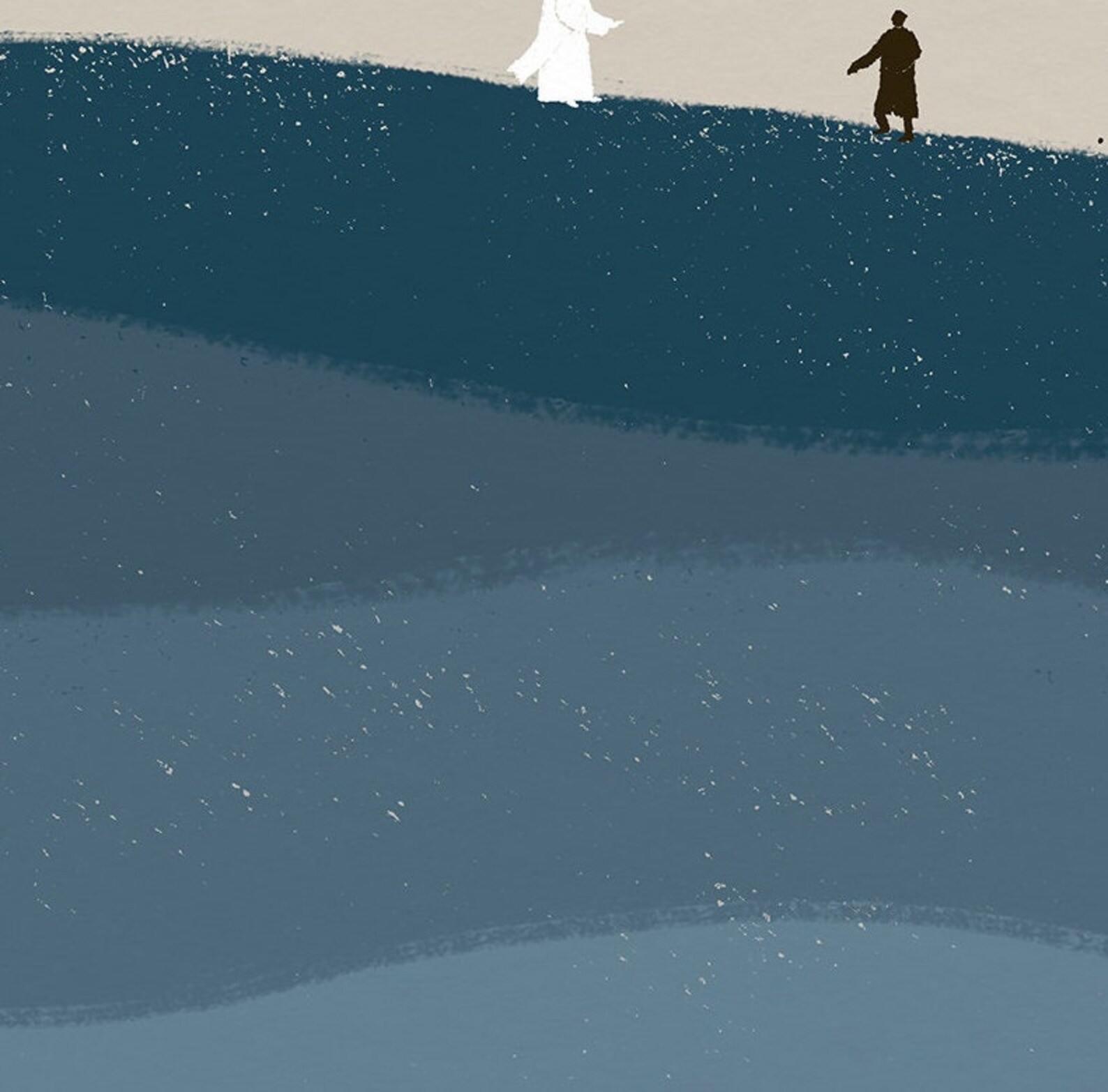 Jesus and Peter Walk on Water DIGITAL DOWNLOAD, Christian Bible Modern ...