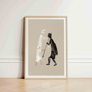 David and Goliath DIGITAL DOWNLOAD, Christian Modern Bible Art, Bible Story Wall Art, Jesus print, Bible Sketches, Christian Watercolor Gift