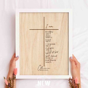 Baptism Gift Print, Personalized PRINTABLE, Baby Girl, Cross Nursery Wall Art, Godchild Baptism Sign Dedication Gift Nursery Decor Christian