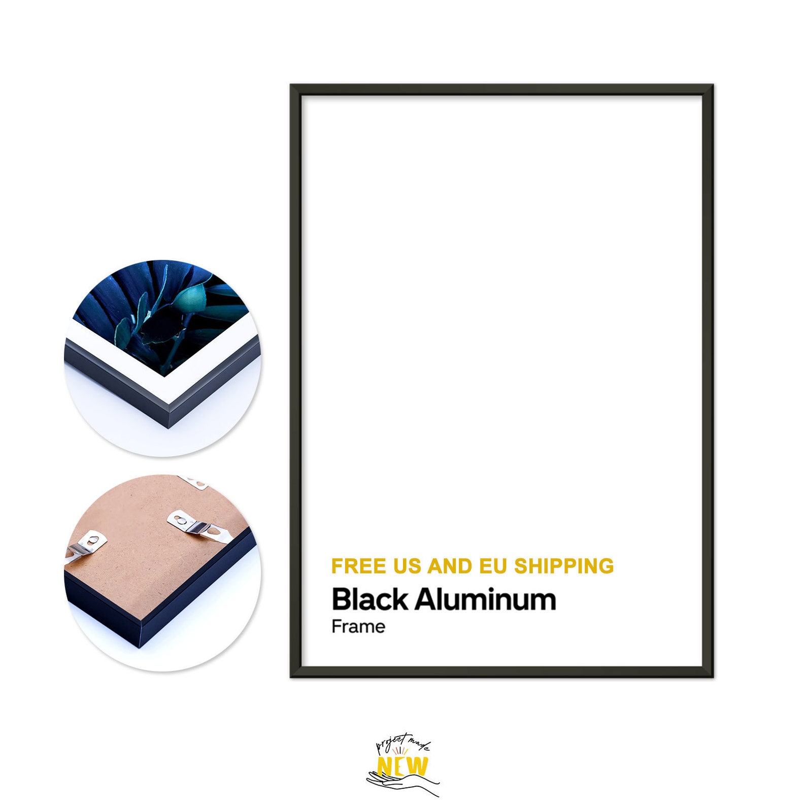Black Aluminum Metal Frame Thin Simple Frame Photo Picture Etsy