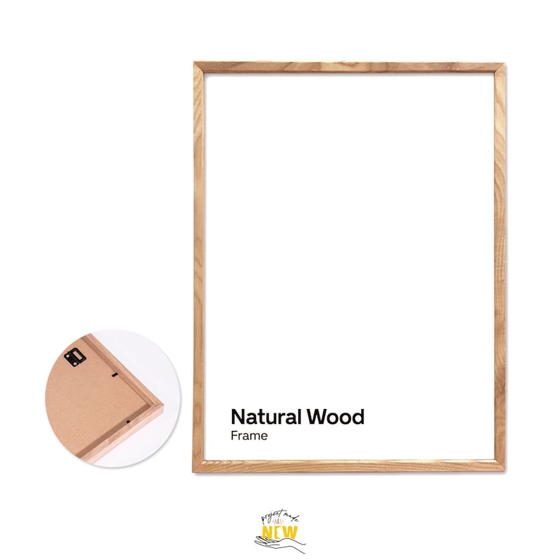 May include: Natural wood picture frame with a light brown finish. The frame is empty and ready to display a photo or artwork.