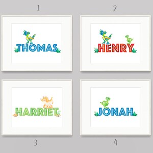 Dinosaur Name Print | Digital Download | Personalised Print | Nursery Print | Print for Boys Girls Bedroom  | Printable Wall Art