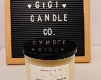 Sweet Vanilla Caramel  Coconut Soy Candle. 16 oz.