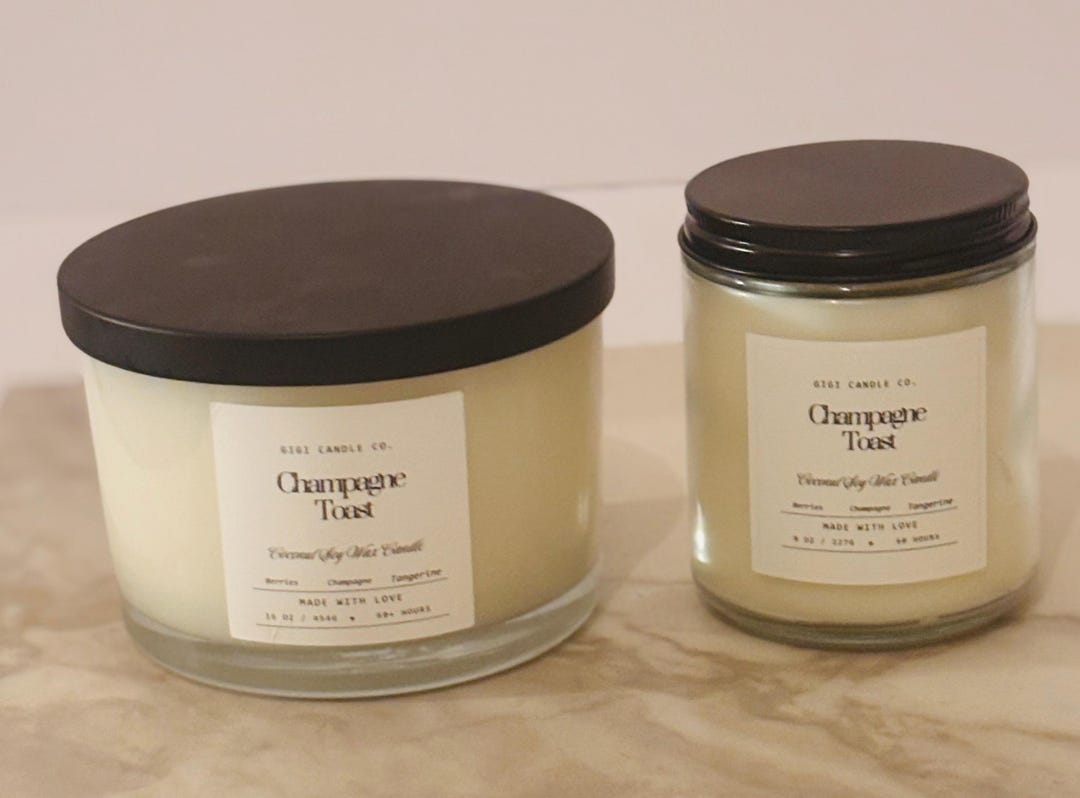 Champagne Toast Coconut Soy Candle 8 Oz. - Etsy