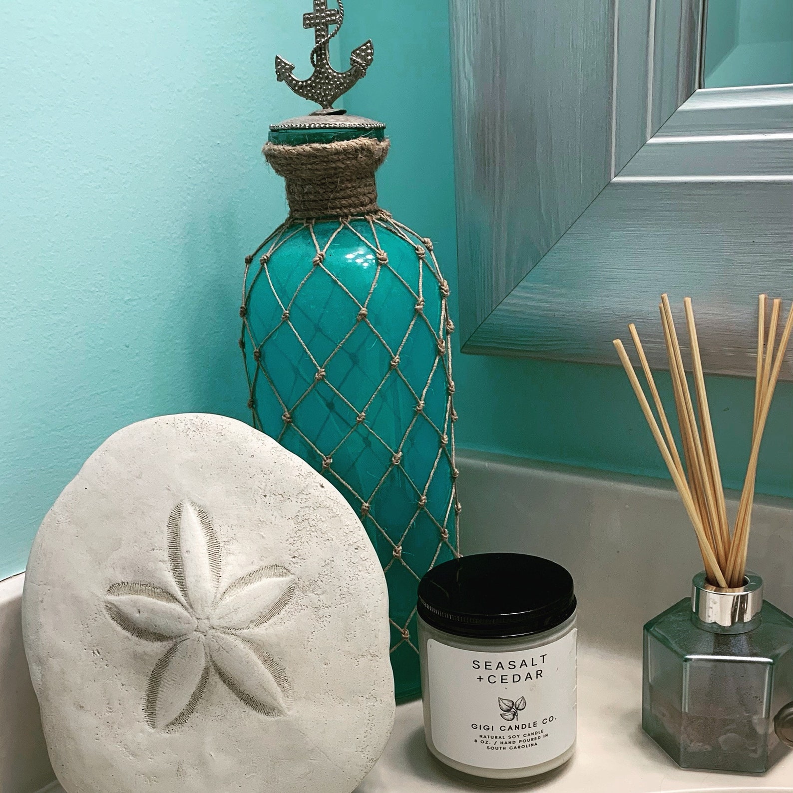 Sea Salt Cedar 8 oz Soy Candle Etsy