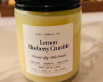 Vela de soja con aroma a limón, arándanos y coco, 227 g (8 oz).