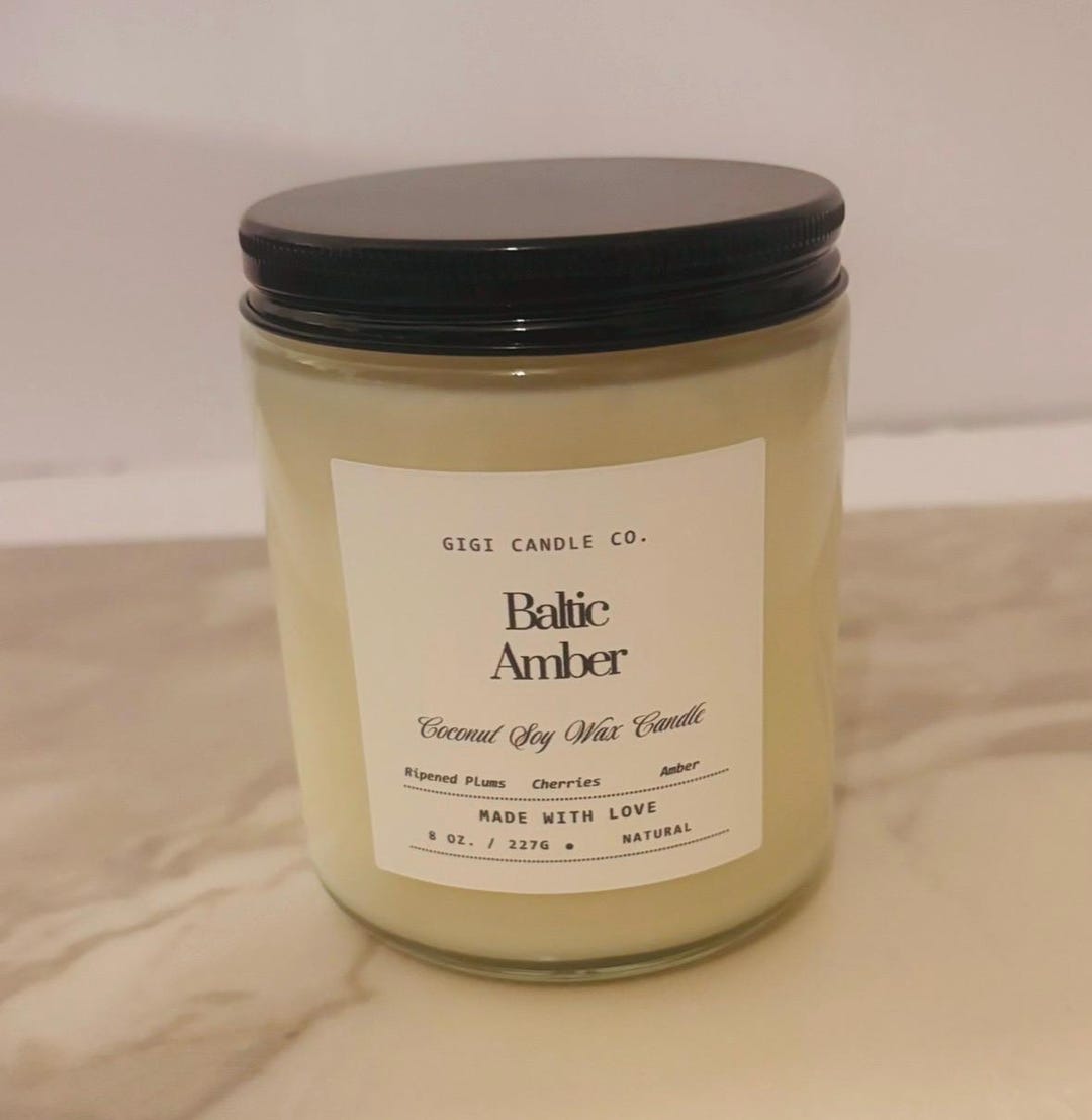 Baltic Amber Coconut Soy Candle 8 Oz. - Etsy UK
