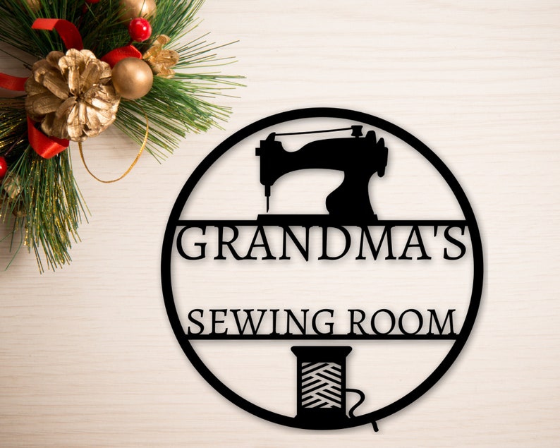 Sewing room sign personalized sign sewing sign. metal sewing image 2