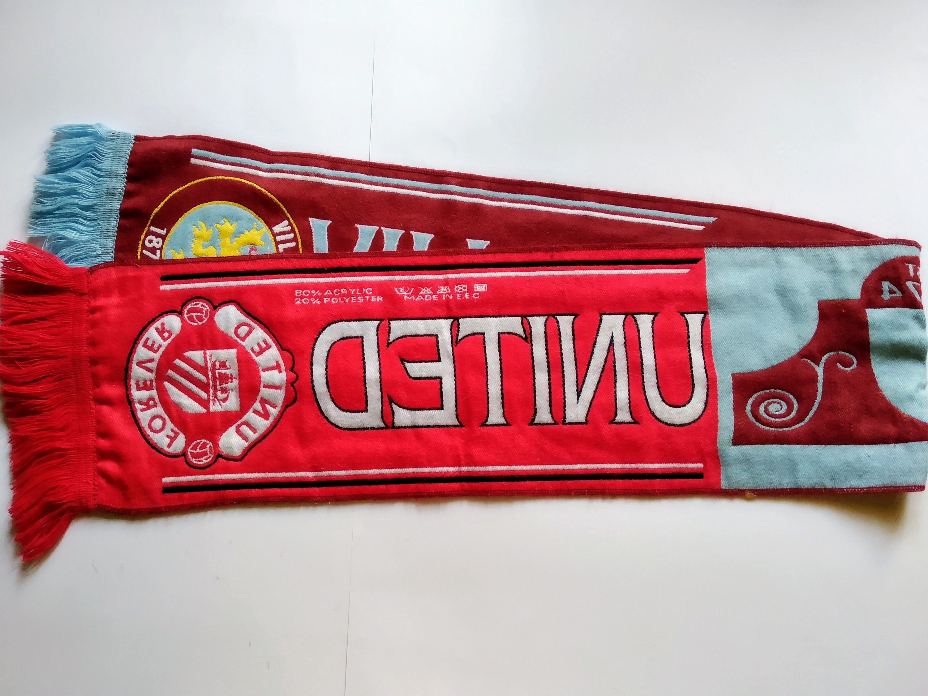 Match Scarf Aston Villamufootball Scarfenglandenglish Etsy UK Match Scarf Aston Villamufootball Scarfenglandenglish Etsy UK