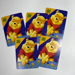 Vintage Playing Cards - Set of 5 - Winnie the Pooh - Disney - Disneyland - Journal Ephemera - Junk Journal Supplies - Trading Cards