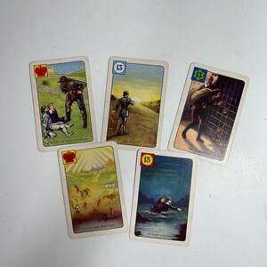 Vintage Playing Cards - Set of 5 - Journal Ephemera - Junk Journal Supplies - Trading Cards