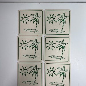 Vintage Bar Coasters - Tropical - Summer - Bar Accessories - Beer Coaster - Set of 6