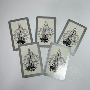 Vintage Playing Cards - Set of 5 - Boat - Nautical - Journal Ephemera - Junk Journal Supplies - Trading Cards