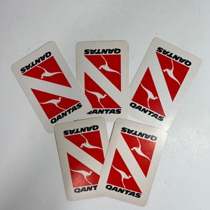 Vintage Playing Cards - Set of 5 - Qantas - Journal Ephemera - Junk Journal Supplies - Trading Cards