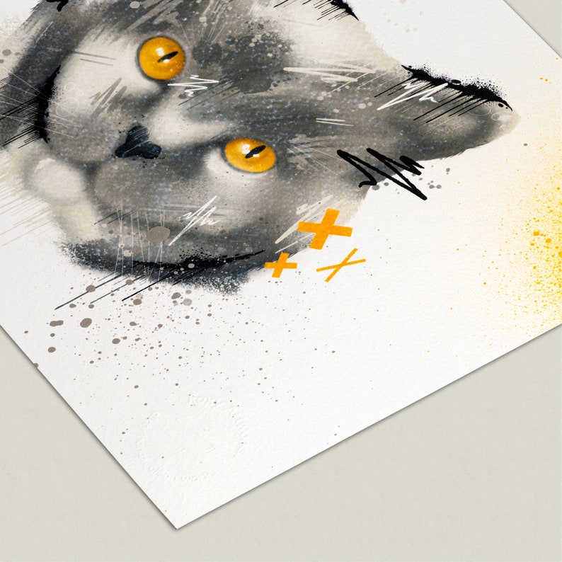 Abstract Cat Art Print Gwendolin the British Shorthair image 5