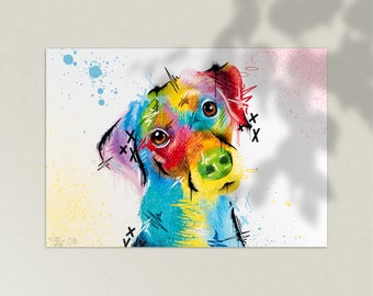 Abstract limited edition dog art print – Hello favorite dog