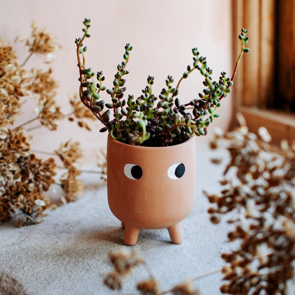 Mini Leggy Boho Terracotta Indoor Planter (Small Plant Pot)