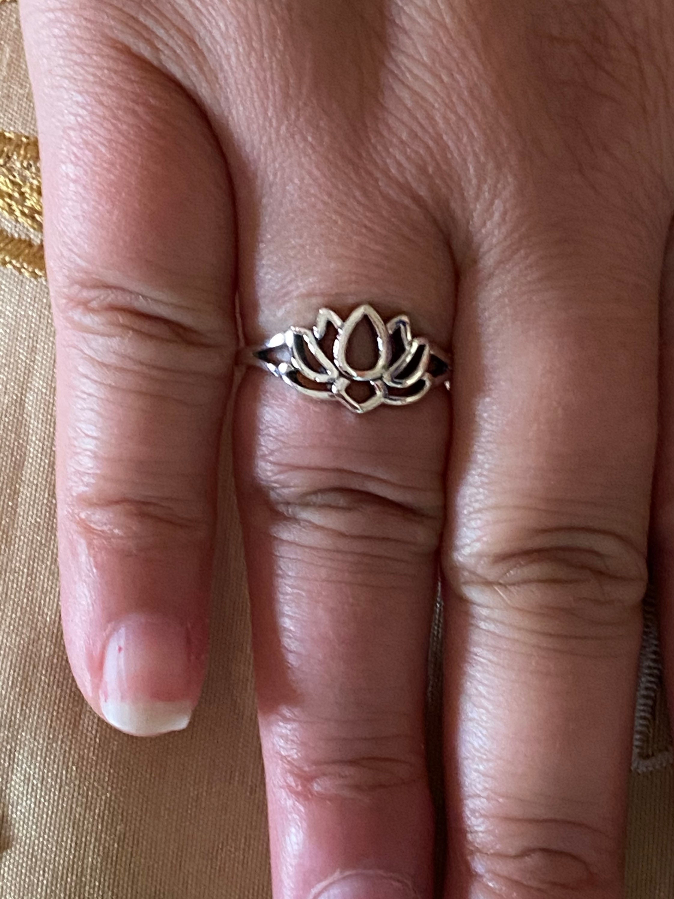 Lotus Ring. Lotus Flower Ring. Silver Flower Ring. Everyday Etsy