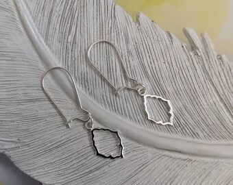 Dainty Dangle Earrings. Modern Dangle Earrings. Minimalist. Dangle Earrings. Silver Hook Dangle Earrings.