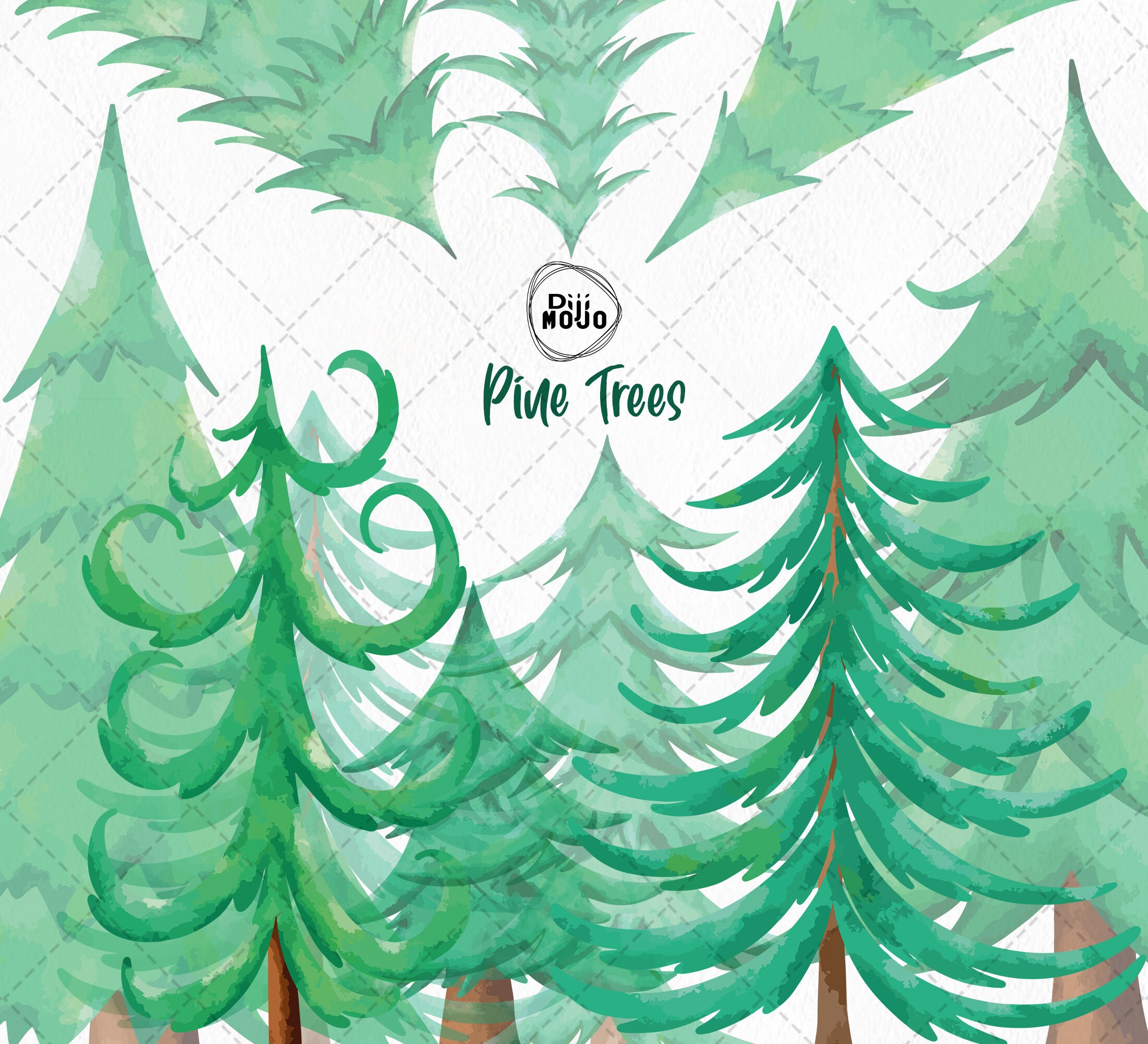 Download Pine Trees Clipart Pine Trees Svg Watercolor Forest Instant Download Christmas Tree