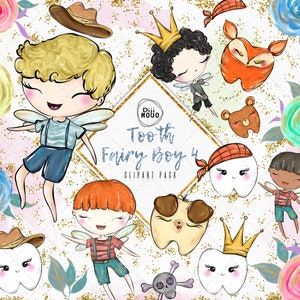 Tooth Fairy boy  fairy tale clipart instant download