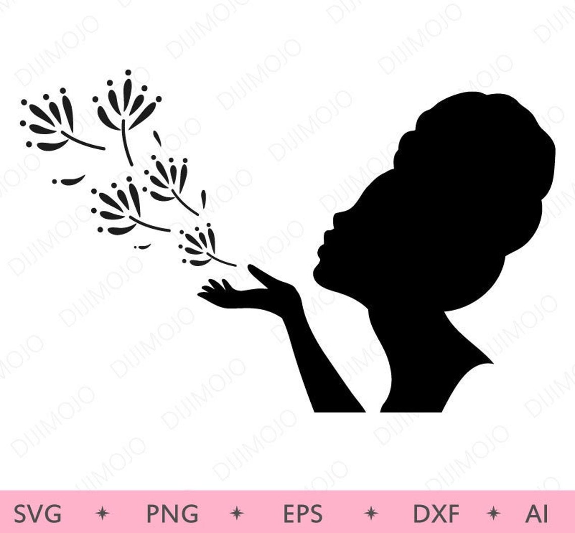 Black Girl Silhouette SVG Black Women SVG Black Woman svg image 1