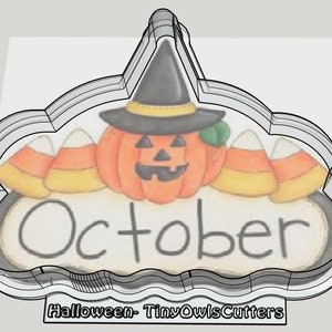 Halloween Sign Cookie cutter .stl & .gx file DIGITAL DOWNLOAD